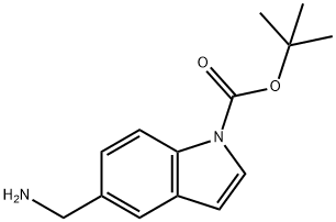 5-(氨基甲基)-1H-吲哚-1-甲酸盐酸盐叔丁基 结构式