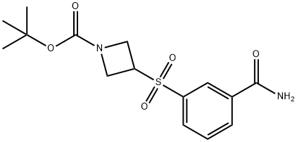 3-(3-CARBAMOYL-BENZENESULFONYL)-AZETIDINE-1-CARBOXYLIC ACID TERT-BUTYL ESTER 结构式