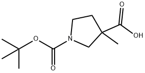 1-(叔丁氧基羰基)-3-甲基吡咯烷-3-甲酸 结构式
