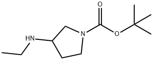 3-(乙基氨基)-1-吡咯烷甲酸叔丁酯 结构式