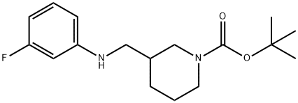 1-BOC-3-[(3-FLUORO-PHENYLAMINO)-METHYL]-PIPERIDINE 结构式