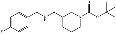 1-BOC-3-[(4-FLUORO-BENZYLAMINO)-METHYL]-PIPERIDINE 结构式