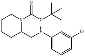 1-BOC-2-[(3-BROMO-PHENYLAMINO)-METHYL]-PIPERIDINE 结构式