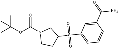 3-(3-CARBAMOYL-BENZENESULFONYL)-PYRROLIDINE-1-CARBOXYLIC ACID TERT-BUTYL ESTER 结构式