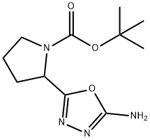 2-(5-AMINO-[1,3,4]OXADIAZOL-2-YL)-PYRROLIDINE-1-CARBOXYLIC ACID TERT-BUTYL ESTER 结构式