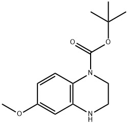6-甲氧基-3,4-二氢-2H-喹噁啉-1-羧酸叔丁酯 结构式
