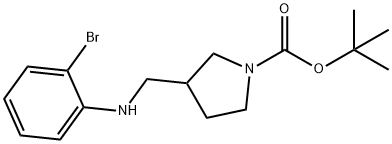 1-BOC-3-[(2-BROMOPHENYL-AMINO)-METHYL]-PYRROLIDINE 结构式