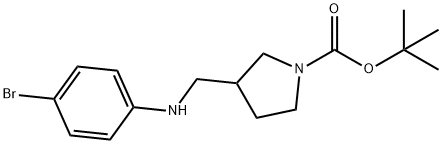 1-BOC-3-[(4-BROMOPHENYL-AMINO)-METHYL]-PYRROLIDINE 结构式