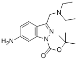 6-AMINO-3-DIETHYLAMINOMETHYL-INDAZOLE-1-CARBOXYLIC ACID TERT-BUTYL ESTER 结构式