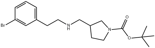 1-BOC-3-([2-(3-BROMO-PHENYL)-ETHYLAMINO]-METHYL)-PYRROLIDINE 结构式