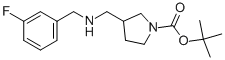 1-BOC-3-[(3-FLUOROBENZYL-AMINO)-METHYL]-PYRROLIDINE 结构式