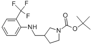 1-BOC-3-([(2-TRIFLUOROMETHYL-PHENYL)-AMINO]-METHYL)-PYRROLIDINE 结构式