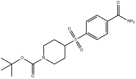 4-(4-CARBAMOYL-BENZENESULFONYL)-PIPERIDINE-1-CARBOXYLIC ACID TERT-BUTYL ESTER 结构式