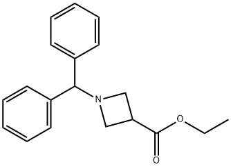 1-二苯甲基-氮杂环丁烷-3-甲酸乙酯 结构式