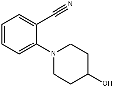 2-(4-羟基-1-哌啶)-苯甲腈 结构式