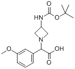 (3-TERT-BUTOXYCARBONYLAMINO-AZETIDIN-1-YL)-(3-METHOXY-PHENYL)-ACETIC ACID 结构式