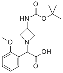 (3-TERT-BUTOXYCARBONYLAMINO-AZETIDIN-1-YL)-(2-METHOXY-PHENYL)-ACETIC ACID 结构式