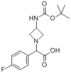 (3-TERT-BUTOXYCARBONYLAMINO-AZETIDIN-1-YL)-(4-FLUORO-PHENYL)-ACETIC ACID 结构式