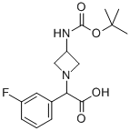 (3-TERT-BUTOXYCARBONYLAMINO-AZETIDIN-1-YL)-(3-FLUORO-PHENYL)-ACETIC ACID 结构式