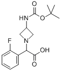 (3-TERT-BUTOXYCARBONYLAMINO-AZETIDIN-1-YL)-(2-FLUORO-PHENYL)-ACETIC ACID 结构式