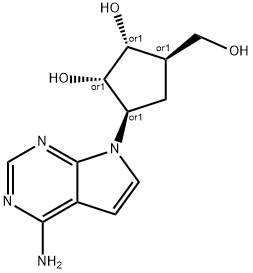 3-(4-Amino-1H-pyrrolo(2,3-d)pyrimidin-1-yl)-5-(hydroxymethyl)-1,2-cycl opentanediol 结构式