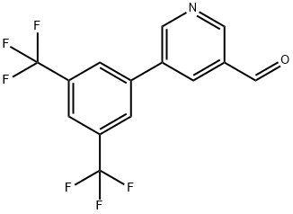 5-[3,5-双(三氟甲基)苯基]-3-吡啶甲醛 结构式