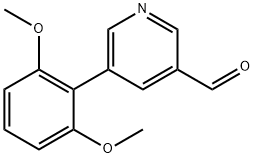 5-(2,6-二甲氧基苯基)-3-吡啶甲醛 结构式