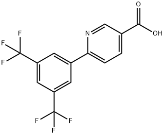6-(3,5-Bis(trifluoromethyl)phenyl)-nicotinic acid 结构式