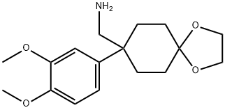 1-[8-(3,4-二甲氧基苯基)-1,4-二氧杂螺[4.5]癸烷-8-基]甲胺 结构式