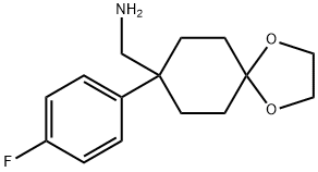 1-[8-(4-氟苯基)-1,4-二氧杂螺[4.5]癸烷-8-基]甲胺 结构式