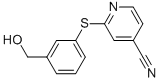 2-(3-(hydroxymethyl)phenylthio)isonicotinonitrile 结构式