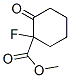 Cyclohexanecarboxylic  acid,  1-fluoro-2-oxo-,  methyl  ester,  (-)- 结构式
