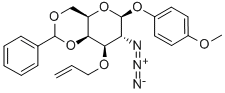4-甲氧苯基3-O-烯丙基-2-三氮基-4,6-O-苯亚甲基-2-脱氧-Β-D-吡喃半乳糖苷 结构式