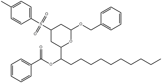 2H-Pyran-2-Methanol,a-decyltetrahydro-4-[(4-Methylphenyl)sulfonyl]-6-(phenylMethoxy)-,benzoate 结构式