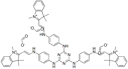 2,2',2''-[1,3,5-triazine-2,4,6-triyltris(imino-p-phenyleneiminovinylene)]tris[1,3,3-trimethyl-3H-indolium] triformate  结构式