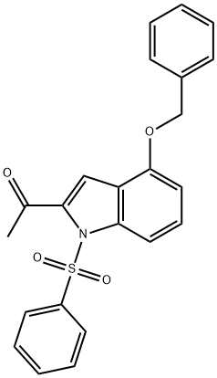 1-(4-(苄氧基)-1-(苯基磺酰基)-1H-吲哚-2-基)乙酮 结构式