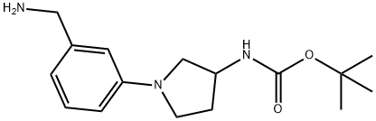 [1-(3-AMINOMETHYL-PHENYL)-PYRROLIDIN-3-YL]-CARBAMIC ACID TERT-BUTYL ESTER 结构式