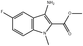 3-氨基-5-氟-1-甲基-1H-吲哚-2-甲酸甲酯 结构式
