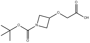 3-(羧基甲氧基)-1-氮杂环丁烷羧酸叔丁酯 结构式