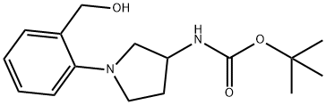 [1-(2-HYDROXYMETHYL-PHENYL)-PYRROLIDIN-3-YL]-CARBAMIC ACID TERT-BUTYL ESTER 结构式