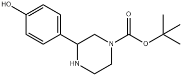 3-(4-HYDROXY-PHENYL)-PIPERAZINE-1-CARBOXYLIC ACID TERT-BUTYL ESTER 结构式