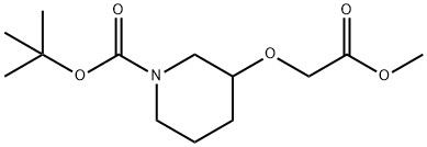 3-METHOXYCARBONYLMETHOXY-PIPERIDINE-1-CARBOXYLIC ACID TERT-BUTYL ESTER 结构式
