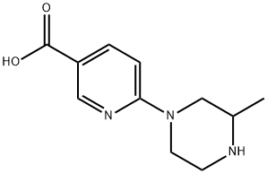 6-(3-甲基哌嗪-1-基)吡啶-3-羧酸 结构式