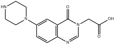 6-哌嗪-4-喹唑啉酮-3-乙酸盐酸盐 结构式