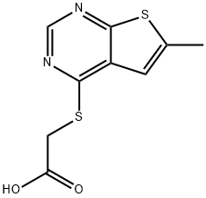 2-((6-甲基噻吩并[2,3-D]嘧啶-4-基)硫代)乙酸 结构式