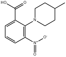 2-(4-甲基哌啶-1-基)-3-硝基苯甲酸 结构式