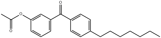 3-(4-庚基苯甲酰基)苯乙酸酯 结构式