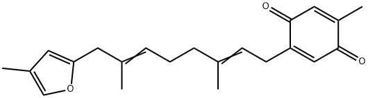 5-Methyl-2-[3,7-dimethyl-8-(4-methyl-2-furanyl)-2,6-octadienyl]-2,5-cyclohexadiene-1,4-dione 结构式