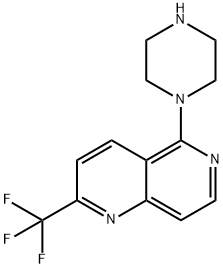 5-PIPERAZIN-1-YL-2-(TRIFLUOROMETHYL)-1,6-NAPHTHYRIDINE
 结构式