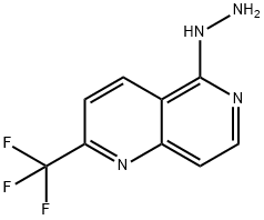 N-(哌啶-4-基甲基)-2-(三氟甲基)-1,6-萘啶-5-胺盐酸盐水合物 结构式